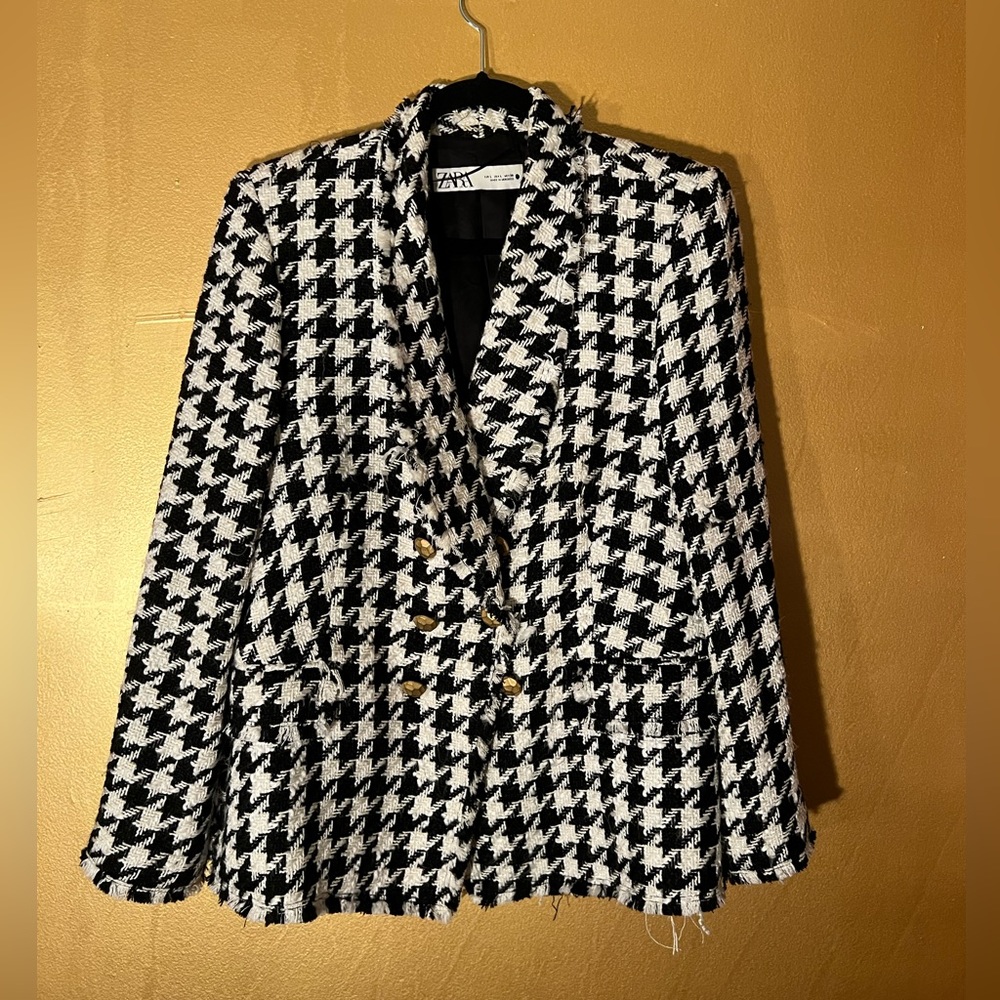 Zara Houndstooth Blazer